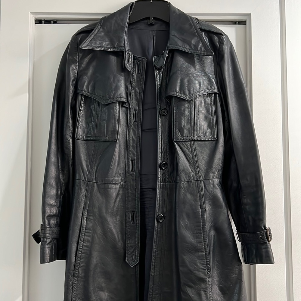 Vintage Leather Trench Coat